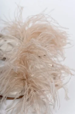 Marques ' Almeida Shoes | FEATHER STRAPPY SANDAL BEIGE