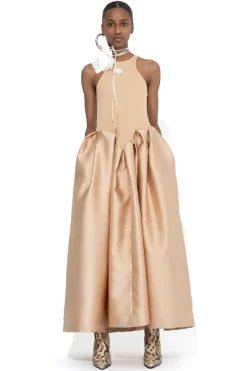 Marques ' Almeida Dresses | FULL SKIRT TANK TOP DRESS BEIGE