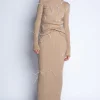 Marques ' Almeida Bottoms | Knitwear | MERINO WOOL FEATHER LONG SKIRT BEIGE