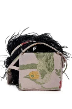 Marques ' Almeida Accessories | BIRD BROCADE WALLET BAG WITH FEATHER STRAP MULTICOLOUR