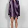 Marques ' Almeida Tops | BLACK AND LILAC STRIPED XXL SHIRT MULTICOLOUR