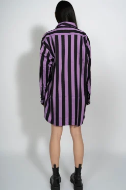 Marques ' Almeida Tops | BLACK AND LILAC STRIPED XXL SHIRT MULTICOLOUR