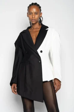 Marques ' Almeida Outerwear | Outerwear | BLACK AND WHITE FITTED BLAZER BLACKWHITE