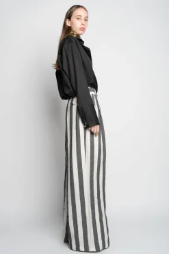 Marques ' Almeida Bottoms | Bottoms | BLACK AND WHITE STRIPES WIDE LEG TROUSERS BLACKWHITE