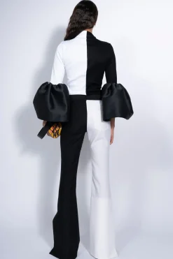 Marques ' Almeida Tops | BLACK AND WHITE TURTLENECK PUFF SLEEVE TOP BLACKWHITE