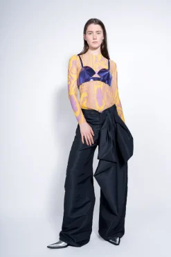 Marques ' Almeida Bottoms | Bottoms | BOYFRIEND TROUSERS WITH BOW BLACK