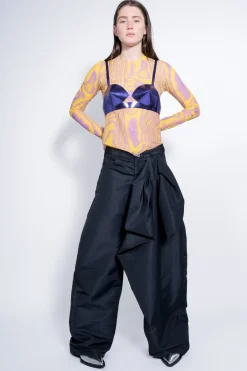 Marques ' Almeida Bottoms | Bottoms | BOYFRIEND TROUSERS WITH BOW BLACK
