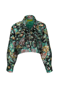 Marques ' Almeida Outerwear | Outerwear | BROCADE CROPPED OVERSHIRT BLACK