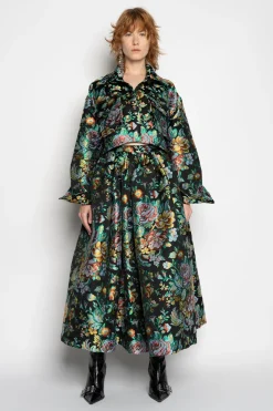 Marques ' Almeida Outerwear | Outerwear | BROCADE CROPPED OVERSHIRT BLACK