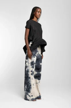 Marques ' Almeida Tops | Tops | CAP SLEEVE PLISSE T-SHIRT BLACK