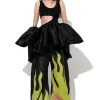 Marques ' Almeida Tops | Tops | CUT OUT TOP WITH TAFETA FRILL HEM BLACK
