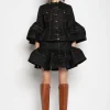 Marques ' Almeida Bottoms | Denim | DENIM SHORT SKIRT WITH FLOUNCE BLACK