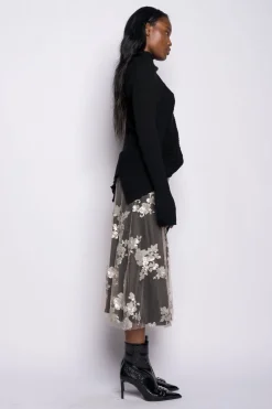 Marques ' Almeida Tops | Knitwear | DRAPED JUMPER IN MERINO KNIT BLACK