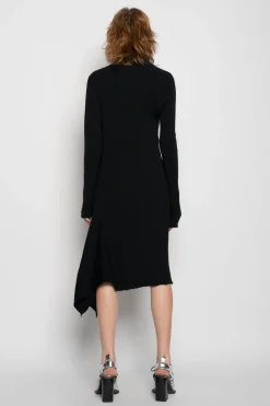Marques ' Almeida Knitwear | Dresses | DRAPED NECK DRESS BLACK