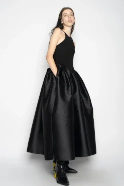 Marques ' Almeida Dresses | DRESS WITH TANK TOP SCOOPED BLACK