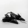 Marques ' Almeida Shoes | FEATHER SLING BACKS BLACK