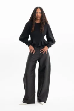 Marques ' Almeida Tops | Tops | FRILL SWEATSHIRT BLACK