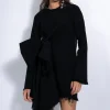 Marques ' Almeida Denim | Dresses | JANIS DRESS WITH FRONT PLEATS BLACK