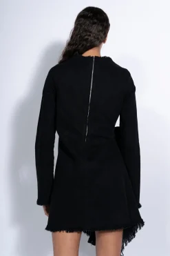 Marques ' Almeida Denim | Dresses | JANIS DRESS WITH FRONT PLEATS BLACK