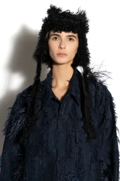 Marques ' Almeida Accessories | LEATHER EAR COVER HAT BLACK