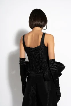 Marques ' Almeida Denim | Tops | LUREX FITTED CORSET BLACK
