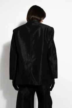 Marques ' Almeida Denim | Outerwear | LUREX OVERSIZED BLAZER BLACK