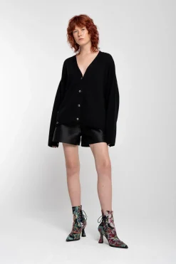 Marques ' Almeida Tops | Tops | MERINO DECONSTRUCTED CARDIGAN BLACK
