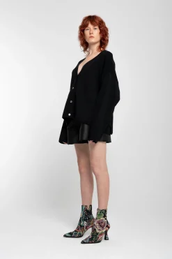Marques ' Almeida Tops | Tops | MERINO DECONSTRUCTED CARDIGAN BLACK