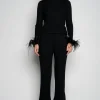 Marques ' Almeida Bottoms | Knitwear | MERINO WOOL KNITTED TROUSERS BLACK