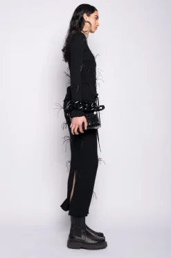 Marques ' Almeida Bottoms | Knitwear | MERINO WOOL LONG SKIRT BLACK
