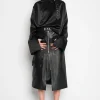 Marques ' Almeida Bottoms | MIDI LEATHER SKIRT BLACK