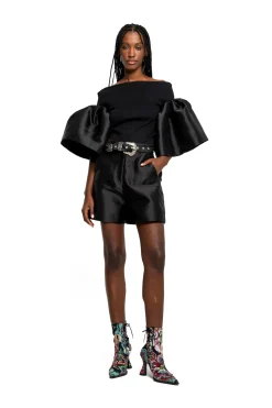 Marques ' Almeida Bottoms | MIKADO SHORTS WITH BELT BLACK