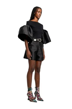 Marques ' Almeida Bottoms | MIKADO SHORTS WITH BELT BLACK