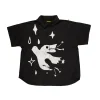 Marques ' Almeida Tops | OVERSIZED SHIRT WITH EMBROIDERY BLACK