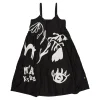 Marques ' Almeida Dresses | OVERSIZED SPAGHETTI DRESS WITH EMBROIDERY BLACK