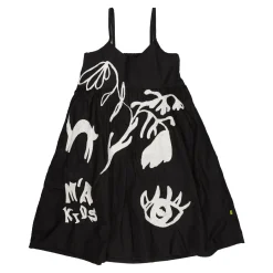 Marques ' Almeida Dresses | OVERSIZED SPAGHETTI DRESS WITH EMBROIDERY BLACK