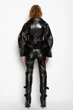Marques ' Almeida Outerwear | Outerwear | POINTY NECK LEATHER JACKET BLACK