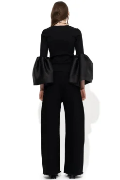 Marques ' Almeida Tops | SCOOPED NECK PUFF SLEEVE TOP BLACK