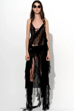 Marques ' Almeida Tops | Tops | SILK STRAP TOP BLACK