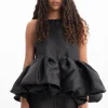 Marques ' Almeida Tops | Tops | SLEEVELESS PUFF HEM TOP BLACK