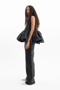 Marques ' Almeida Tops | Tops | SLEEVELESS PUFF HEM TOP BLACK