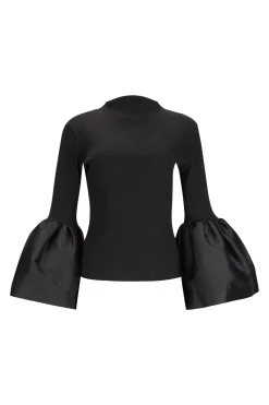 Marques ' Almeida Tops | TURTLENECK PUFF SLEEVE TOP BLACK
