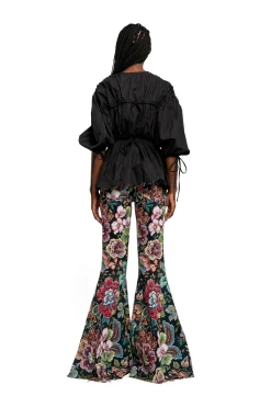 Marques ' Almeida Tops | WRINKLED COTTON LACES RUCHED BLOUSE BLACK