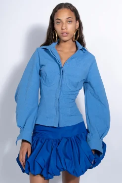 Marques ' Almeida Tops | Tops | CORSET FITTED SHIRT BLUE