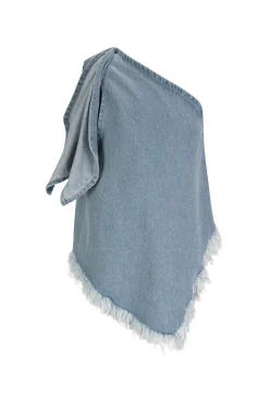 Marques ' Almeida Tops | DENIM ONE SHOULDER KNOT TOP BLUE