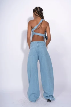 Marques ' Almeida Denim | Bottoms | DENIM PATCH POCKET BOYFRIEND TROUSERS BLUE