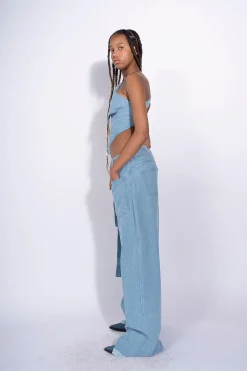 Marques ' Almeida Denim | Bottoms | DENIM PATCH POCKET BOYFRIEND TROUSERS BLUE