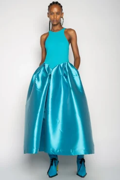 Marques ' Almeida Dresses | DRESS WITH TANK TOP SCOOPED BLUE