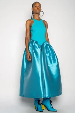 Marques ' Almeida Dresses | DRESS WITH TANK TOP SCOOPED BLUE