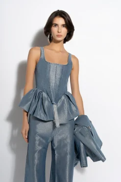 Marques ' Almeida Denim | Tops | LUREX FITTED CORSET BLUE